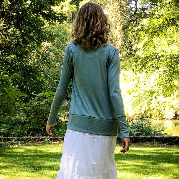 Long Sleeve Snap Cardigan (Blue-Grey) - Picture 1 of 1